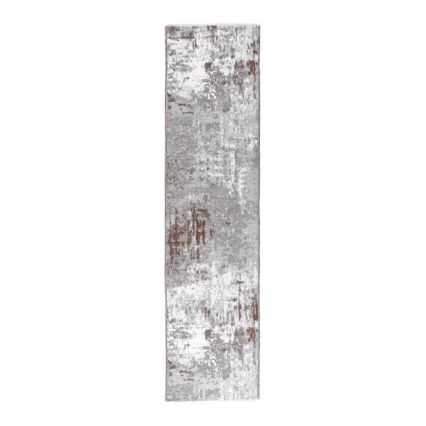 Hnědo-šedý oboustranný koberec Maleah, 300 x 75 cm