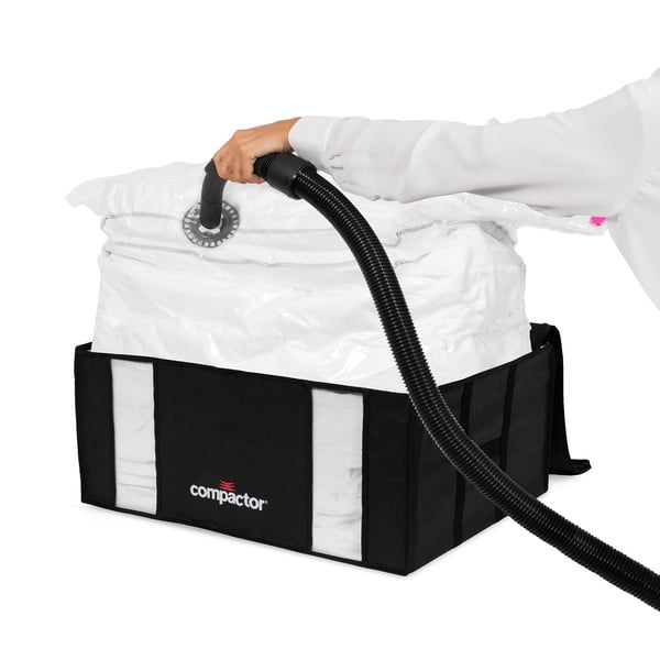 Vakuové vyztužené látkové úložné boxy na oblečení v sadě 2 ks 50x65x27 cm Black Edition – Compactor-image-3