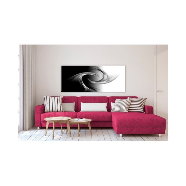 Obraz Styler Glasspik Abstraction B&W, 50 x 125 cm-image-1