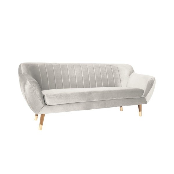 Krémová sametová pohovka Mazzini Sofas Benito, 188 cm-image-2