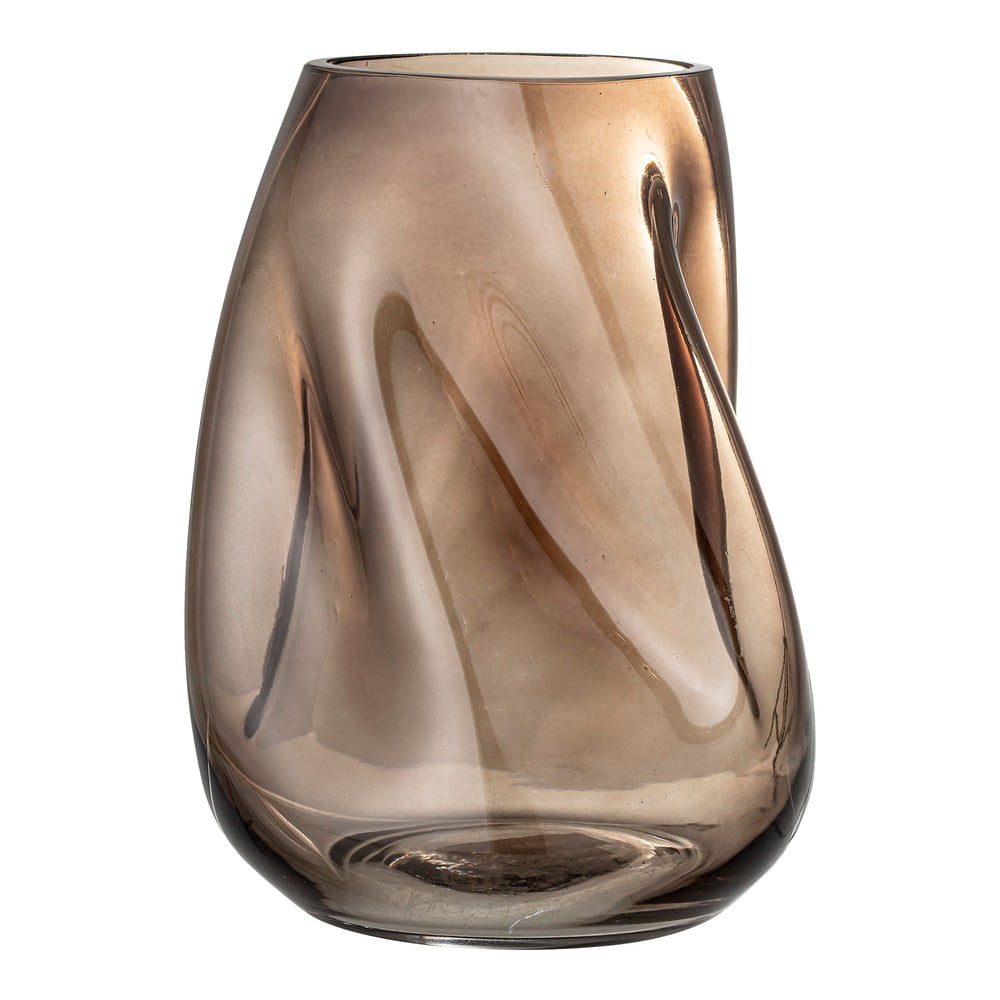 Hnědá skleněná váza Bloomingville Ingolf, výška 26 cm