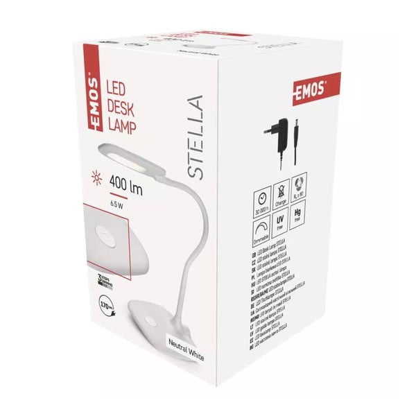 Bílá LED stmívatelná stolní lampa (výška 55 cm) Stella – EMOS-image-2