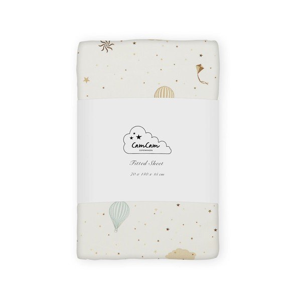 Slonovinové napínací dětské prostěradlo do postýlky z Bio bavlny 70x140 cm Dreamland – Cam Cam Copenhagen