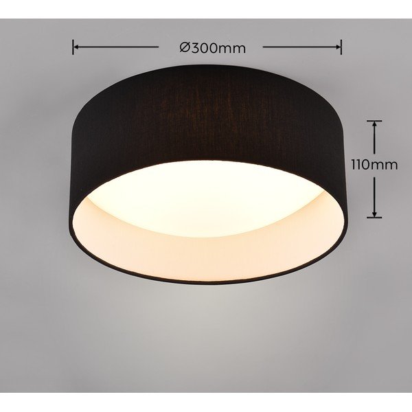 Černé LED stropní svítidlo ø 30 cm Locarno – Reality-image-4
