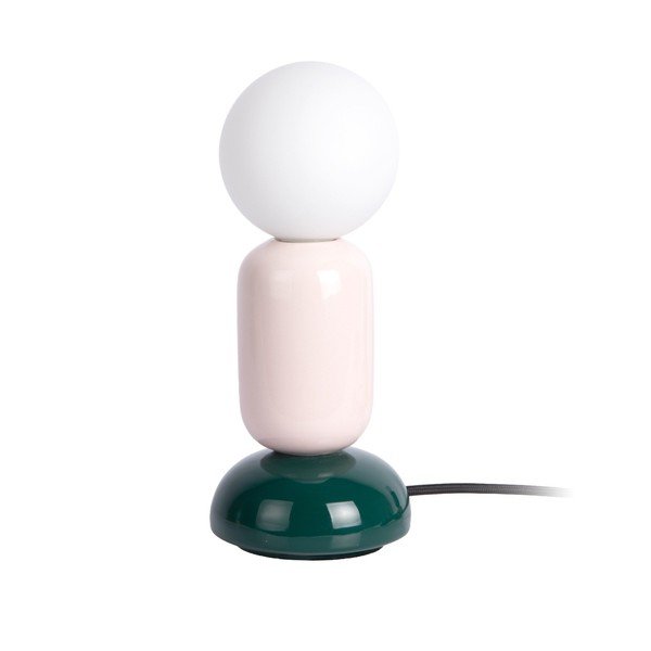 Tmavě zelená/světle růžová keramická stolní lampa (výška 27 cm) Firenze Tube – Leitmotiv