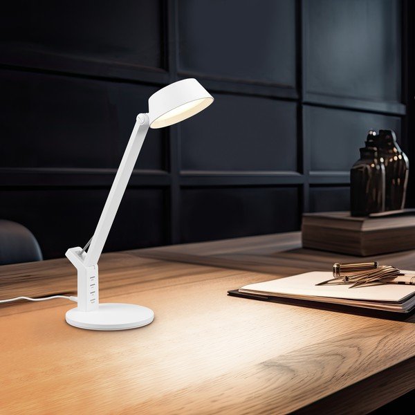 Matně bílá LED stmívatelná stolní lampa (výška 40 cm) Ava – Trio-image-4