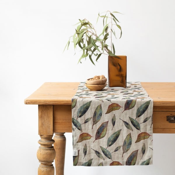 Lněný běhoun na stůl 200x200 cm Golden Fall – Linen Tales