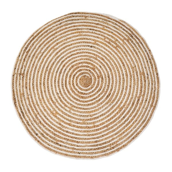 Jutový kulatý koberec v přírodní barvě ø 100 cm Natur – Casa Selección