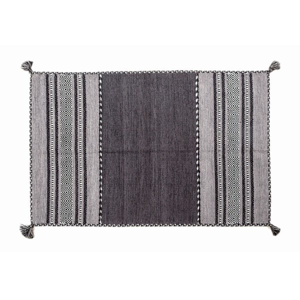 Tmavě šedý ručně tkaný koberec Navaei & Co Kilim Tribal 702, 200 x 140 cm