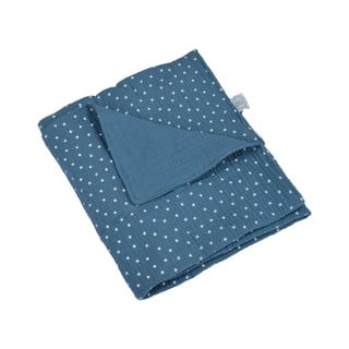 Modrá mušelínová dětská deka 75x75 cm – Bébé Douceur