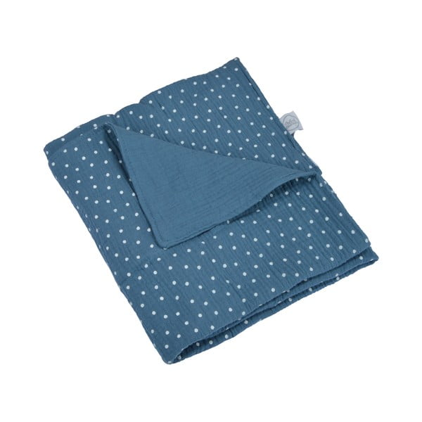 Modrá mušelínová dětská deka 75x75 cm – Bébé Douceur