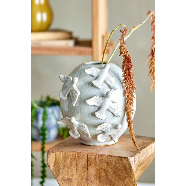 Krémová váza z kameniny (výška 25 cm) Abira – Bloomingville-image-1