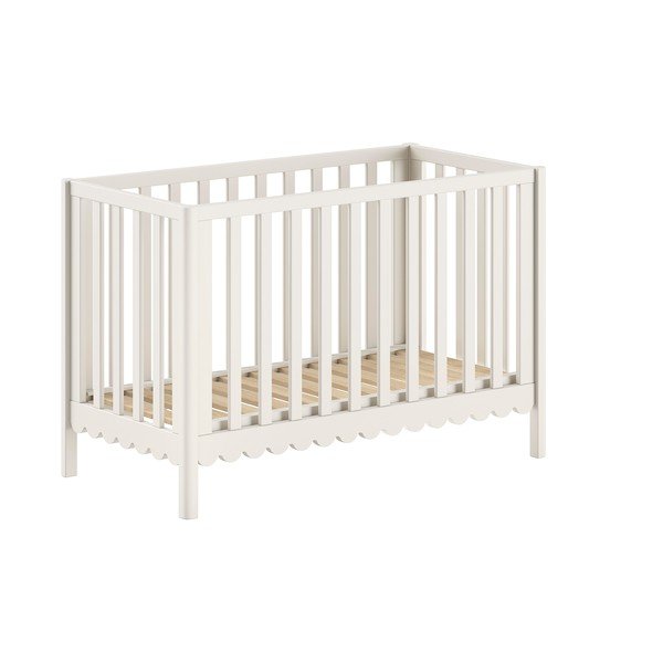 Béžová postýlka z borovicového dřeva s nastavitelnou výškou 60x120 cm Swingo – Vipack