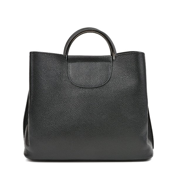 Černá kožená kabelka Mangotti Bags Patricia