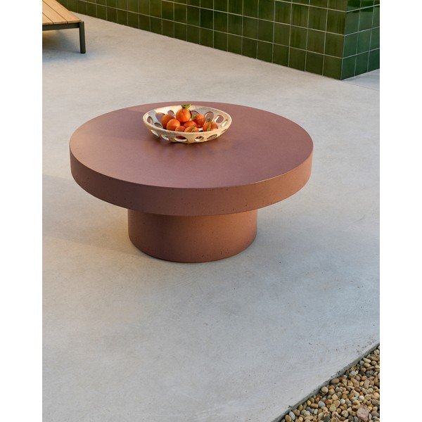 Betonový kulatý zahradní konferenční stolek ø 66 cm Aiguablava – Kave Home-image-1