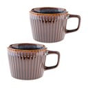 Modré/hnědé hrnky v sadě 2 ks na cappuccino z kameniny 190 ml Tone – Dakls