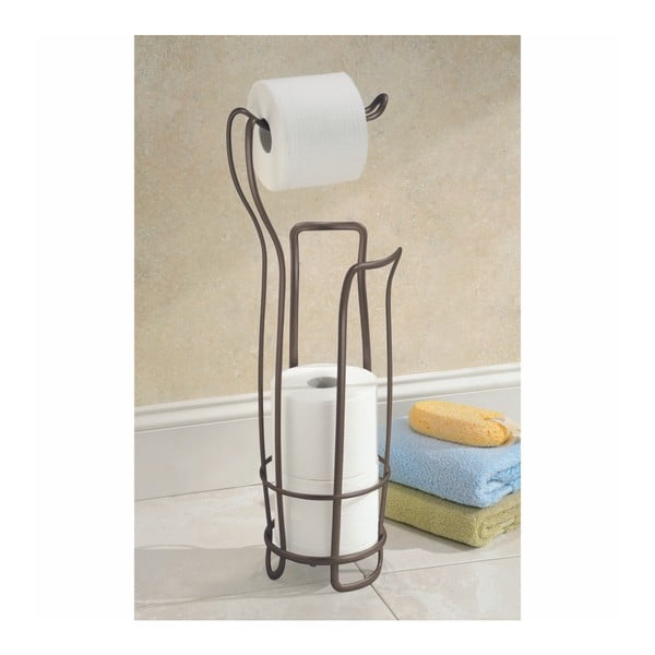 Ocelový stojan na toaletní papír v bronzové barvě Axis – iDesign-image-1