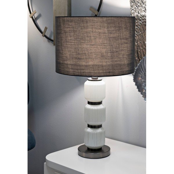 Šedá stolní lampa s textilním stínidlem (výška 57 cm) Bright – Mauro Ferretti-image-1