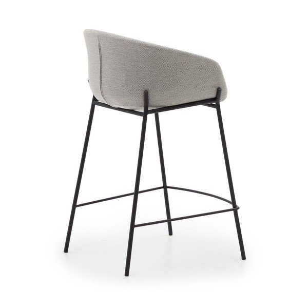 Světle šedé barové židle v sadě 2 ks (výška sedáku 65 cm) Yvette – Kave Home-image-4