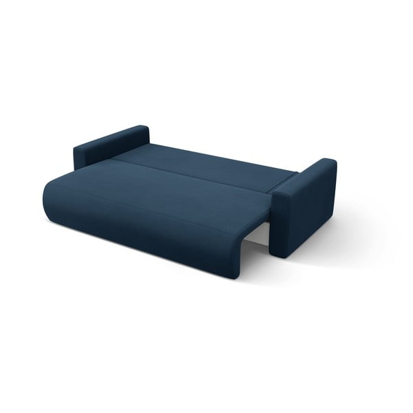 Tmavě modrá sametová rozkládací rohová pohovka s úložným prostorem  Belfast – Cosmopolitan Design-image-4