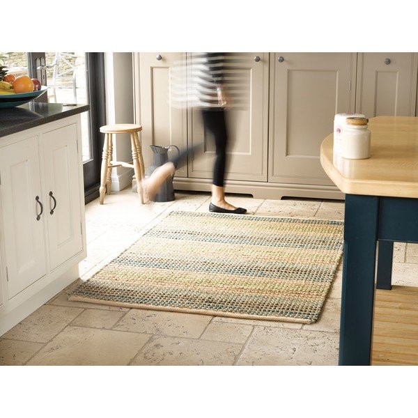 Koberec z mořské trávy, juty a bavlny Flair Rugs Blue, 80 x 150 cm-image-1