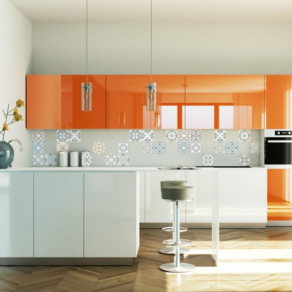 Sada 24 dekorativních samolepek na stěnu Ambiance Underwater Garden, 10 x 10 cm-image-1