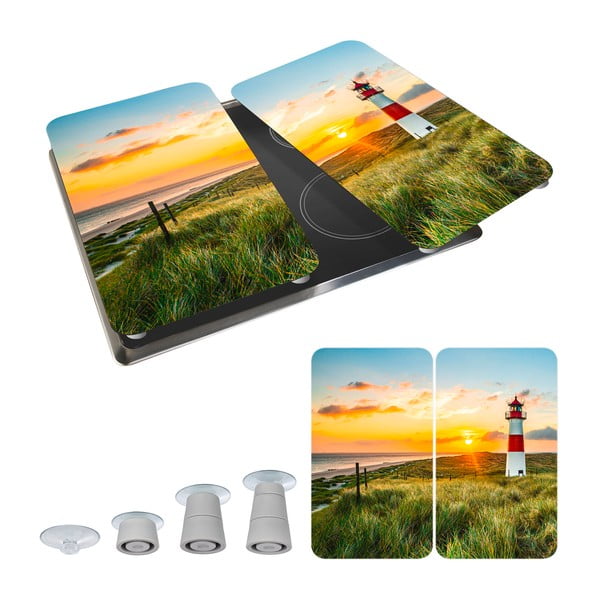 Kryty na sporák v sadě 2 ks z tvrzeného skla 52x30 cm Lighthouse - Maximex-image-2