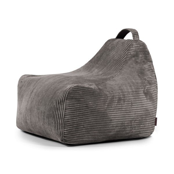 Tmavě šedý manšestrový dětský sedací vak Game Amuse – SLOWDOWN