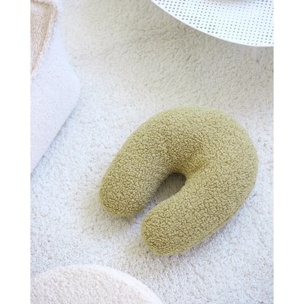 Zelený dětský pohovkový polštář z textilie bouclé U – Wigiwama-image-4
