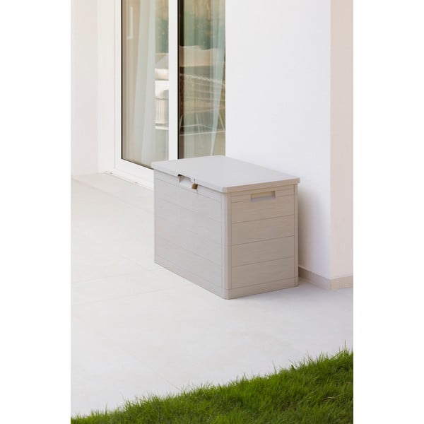 Světle šedý plastový zahradní úložný box Woodys – Toomax-image-2
