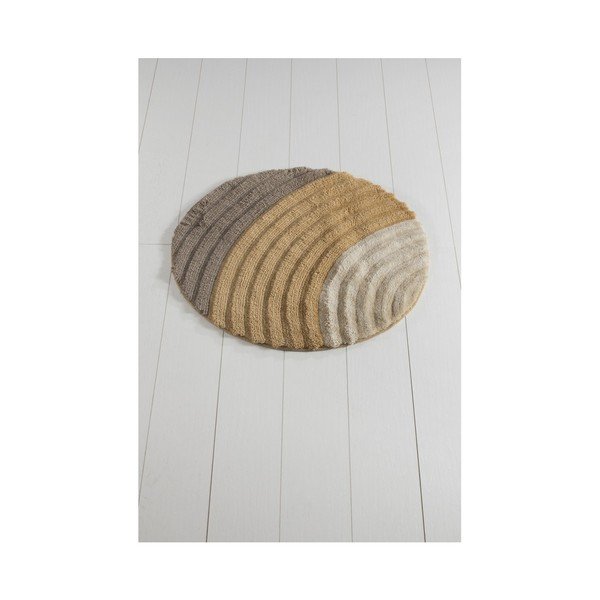 Hnědá koupelnová předložka Well Cap, ⌀ 90 cm