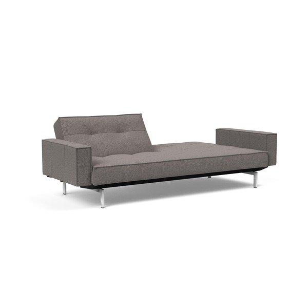 Hnědo-šedá rozkládací pohovka s područkami Innovation Splitback Chrome-image-1