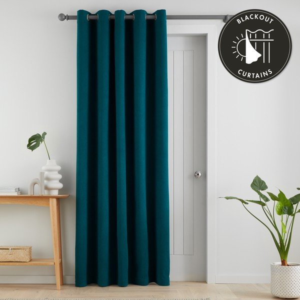 Tyrkysový zatemňovací závěs do dveří 117x213 cm Wilson – Catherine Lansfield-image-4