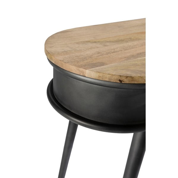 Černý/v přírodní barvě konzolový stolek 38x90 cm Delhi – MOME-image-3