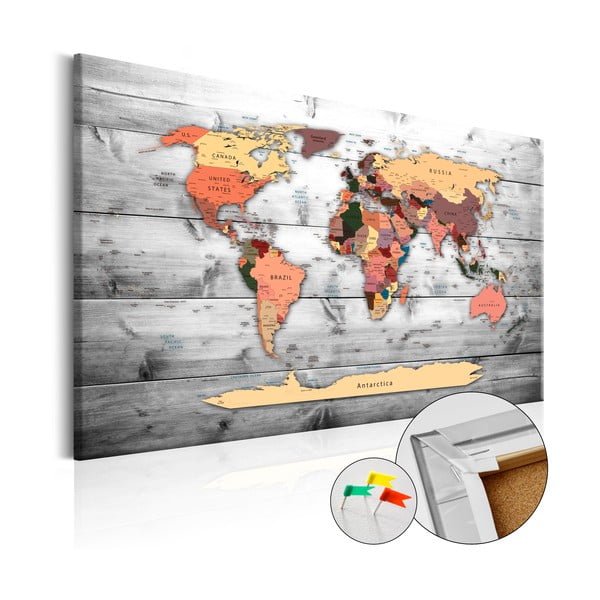 Nástěnka s mapou světa Artgeist Direction World, 90 x 60 cm