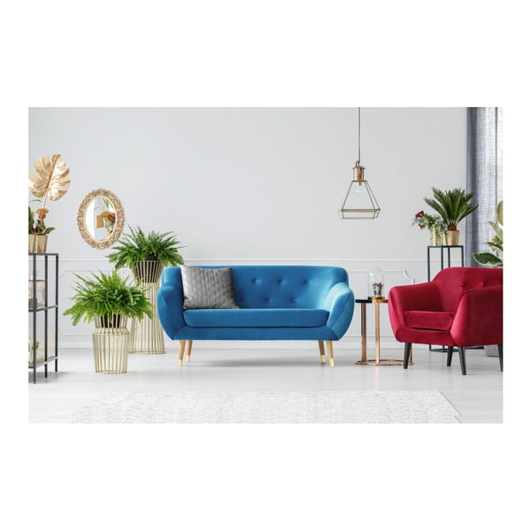 Modrá dvoumístná pohovka Mazzini Sofas Amelie-image-4