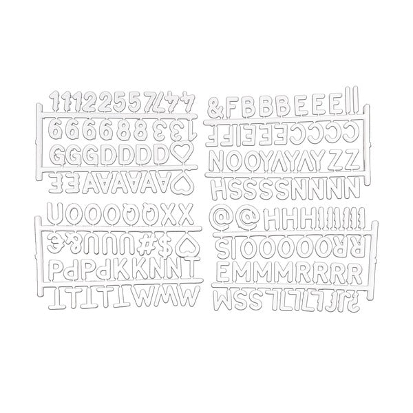 Bílá písmena na organizéry 11.5x20x3 cm – Homéa