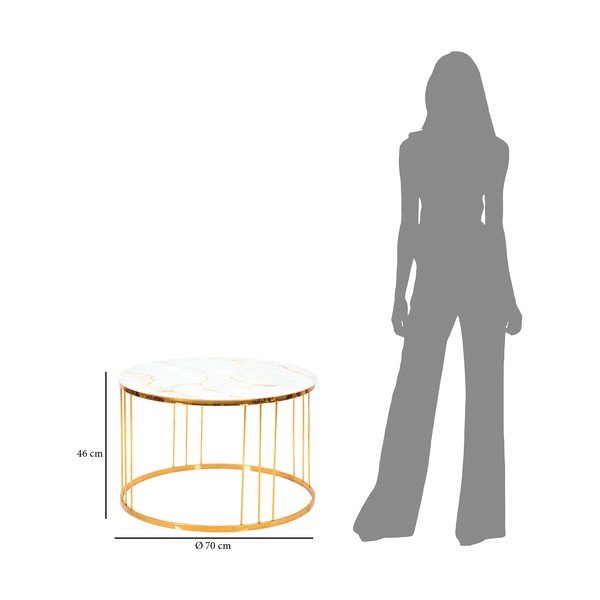 Konferenční stolek ve zlaté barvě Mauro Ferretti Simple Paris, ⌀ 70 cm-image-3