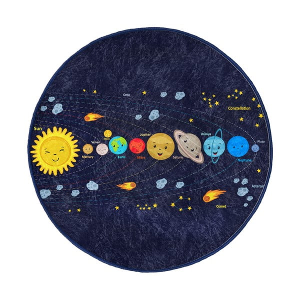 Tmavě modrý dětský koberec ø 80 cm Comfort – Mila Home