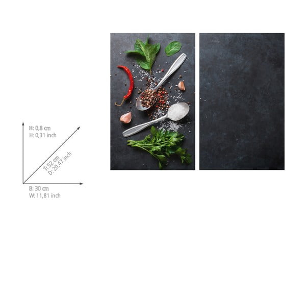 Kryty na sporák z tvrzeného skla v sadě 2 ks 52x30 cm Basil – Allstar-image-2