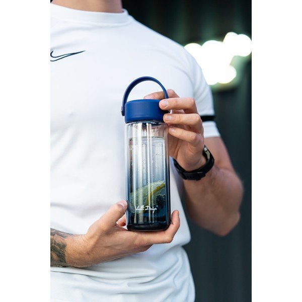 Modrá skleněná lahev 350 ml Fuori – Vialli Design-image-1