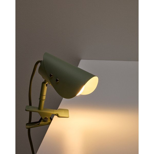 Zelená kovová stolní lampa s klipem (výška 16 cm) Jula – Kave Home-image-1