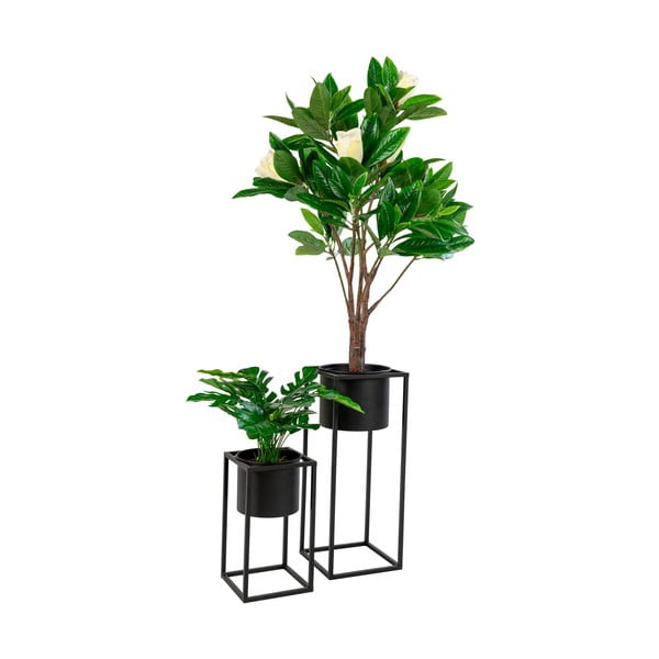 Sada 2 černých kovových květináčů House Nordic Marla-image-4