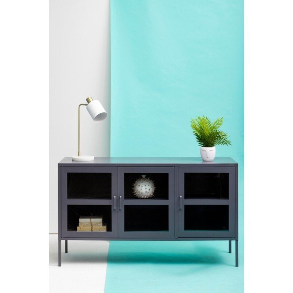 Šedá ocelová vitrína 140x80x45 cm Acier – Premier Housewares-image-2