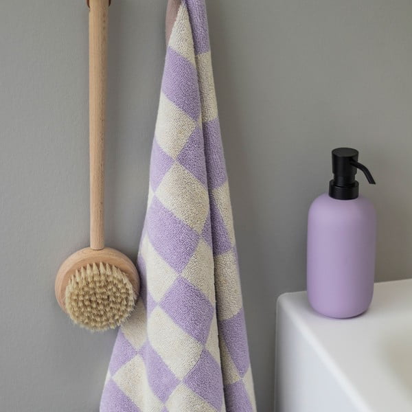 Světle žluto-fialová osuška z bio bavlny 70x133 cm Retro – Mette Ditmer Denmark-image-3