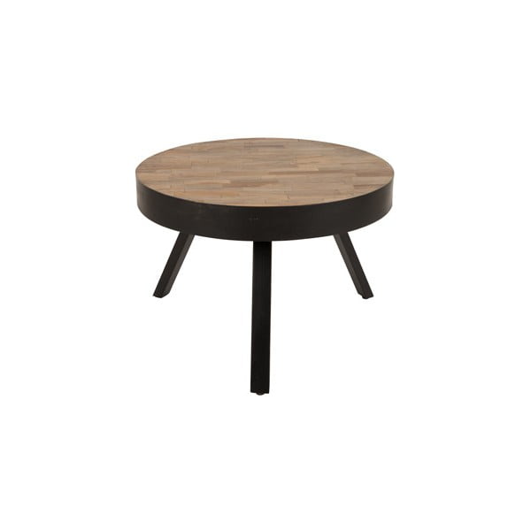 Konferenční stolek z recyklovaného teakového dřeva White Label Suri, Ø 58 cm