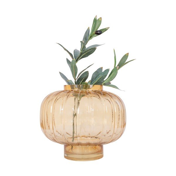 Světle žlutá skleněná ručně vyrobená váza – House Nordic-image-1