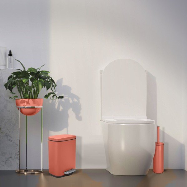 Nášlapný ocelový odpadkový koš v terakotové barvě 5 l   Akira – Spirella-image-1