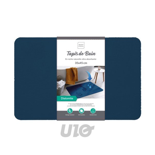 Tmavě modrá koupelnová předložka z křemeliny 35x45 cm Diatonella – douceur d'intérieur-image-1
