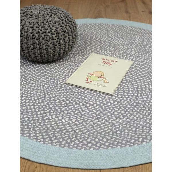 Dětský modrý ručně vyrobený koberec Nattiot Brenda, ∅ 120 cm-image-3